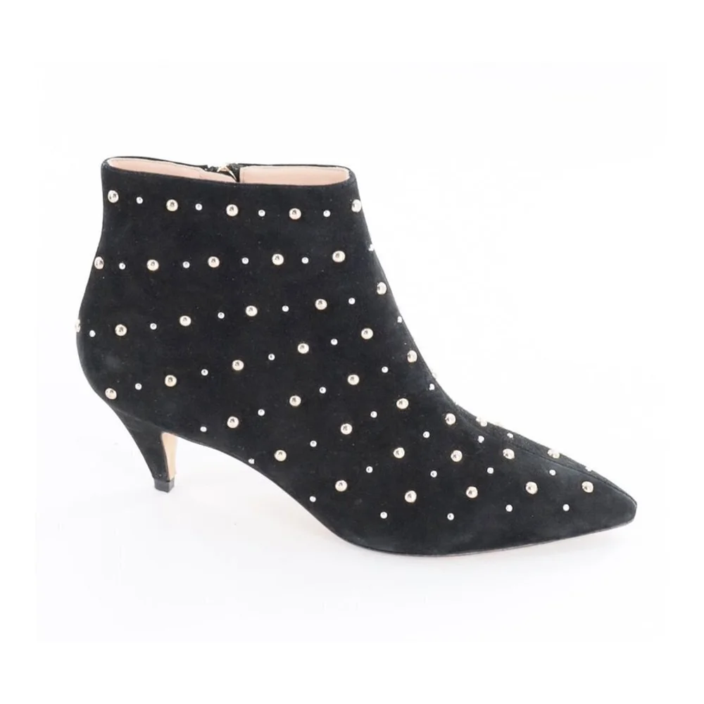 KATE‎ SPADE Starr Pointed Toe Studded Suede Ankle Bootie Size 7.5
